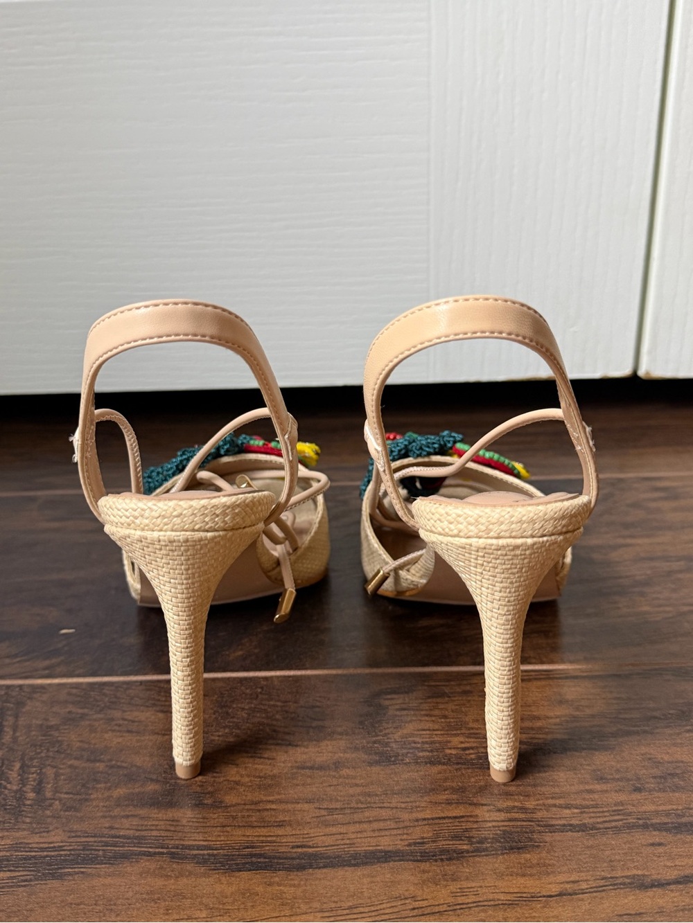 BCBGeneration Embellished Fruit Journe Nude Lace-Up Sandal - Picture 6 of 7